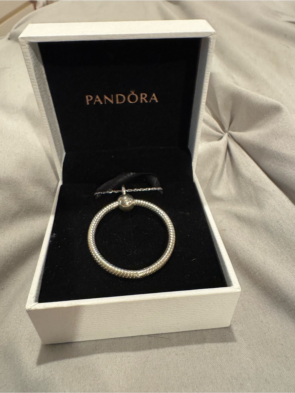 Pandora Silver Twisted Snake Chain necklace with Bead Clasp